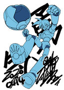 Illustration of Mega Man Volnutt by Yoshihiro Iwamoto.