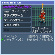 FireMan's data in DS Time Attack.