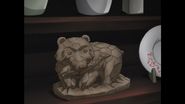 A bear carving.