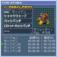 GutsMan's data in Normal Time Attack.
