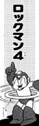 Mega Man using Ring Boomerang in Rockman 4Koma Dai Koushin.
