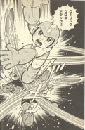 Mega Man using Rolling Cutter in the Rockman manga.