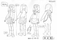 Shuko's anime design sheet.