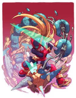 Japanese promo art for Mega Man Zero 2.