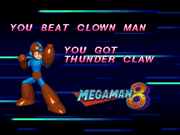 Weapon Get of Mega Man gaining the Thunder Claw.