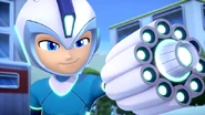 Mega Man after copying Ice Man's weapon.