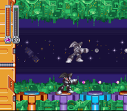 Bass firing Bass Buster alongside his Copy Vision hologram.