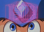 Mega Man getting Dust Crusher in the Mega Man cartoon.