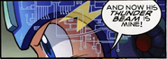 Mega Man obtaining Thunder Beam in the Mega Man comic.