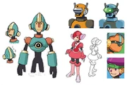 Concept art of minor NetNavi characters.