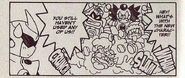WoodMan, IceMan and ColorMan in the MegaMan NT Warrior manga.