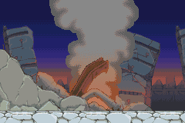 The ruins of Area Z-3079, at the end of the stage.