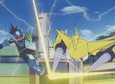 Mega Man fighting an EM virus
