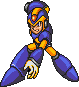 Mega Man X2 Weapon Get screen sprite of X equipped with Sonic Slicer