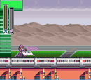 Mega Man X firing a Storm Tornado.