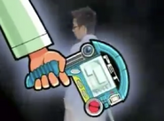 Close up the Plug-in PET from a Rockman EXE 3 Black commercial.