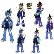 Early concept art for the Star Force Mega Man.