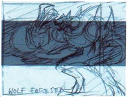Wolf Woods unused wallpaper sketch.