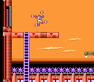 Mega Man using Plant Barrier in Mega Man 6.