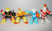 Villain PVCs, second group: Elec Man, Bomb Man, Ice Man, Fire Man