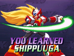 Weapon Get screen of Zero learning Shippūga.