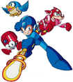 Mega Man and his support allies in Mega Man 6