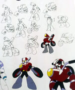 Nitro Man concepts with lineart.