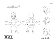 Yai (Beast+ version) anime design sheet.