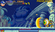 Pharaoh Man using Pharaoh Wave in Mega Man 2: The Power Fighters