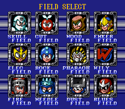 Field select screen from Exhibition mode.