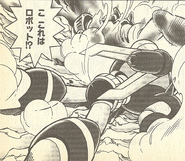 Duo and the evil robot in the Rockman 8 manga.