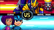 Suna and Mega Man vs. Wave Man and Fire Man