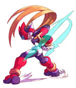 Zero with the Recoil Rod in Mega Man Zero 3.