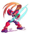 Zero with the Recoil Rod in Mega Man Zero 3.