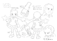 Yai (first season) anime design sheet.