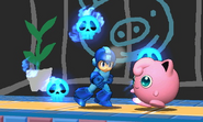 Mega Man using Skull Barrier in Super Smash Bros. for Nintendo 3DS / Wii U.