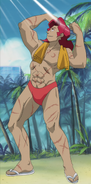 Mr. Match wear his swimsuit in episode 28.