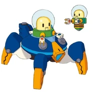 Unused idea of a MAME-Q piloting a blue Tortshell-like vehicle.