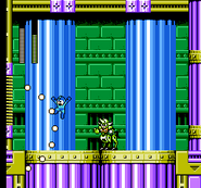 Mega Man facing Centaur Man in the bottom room.