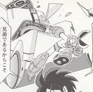 Cut Man using Rolling Cutter without removing it from his head in Mega Man Megamix.