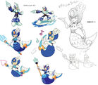 Concept art of Splash Woman and Ocean Man.