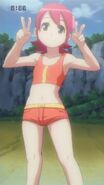 Maylu in her swimsuit from the anime.