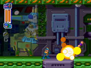 An explosion caused by the Flash Bomb.