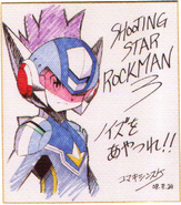 Signed art board with Star Force 3 Mega Man.