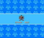 Spark Man's intro screen in Mega Man 3.