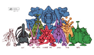 Height comparison of the Mega Man Zero 3 Mutos Reploids.