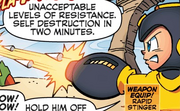 Mega Man using Rapid Stinger.