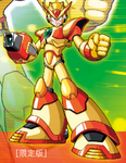 Kotobukiya illustration of X with the golden armor.