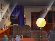 Inside Miyu's antiques shop in the anime.
