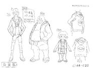 Dex Stream swimsuit anime design sheet.